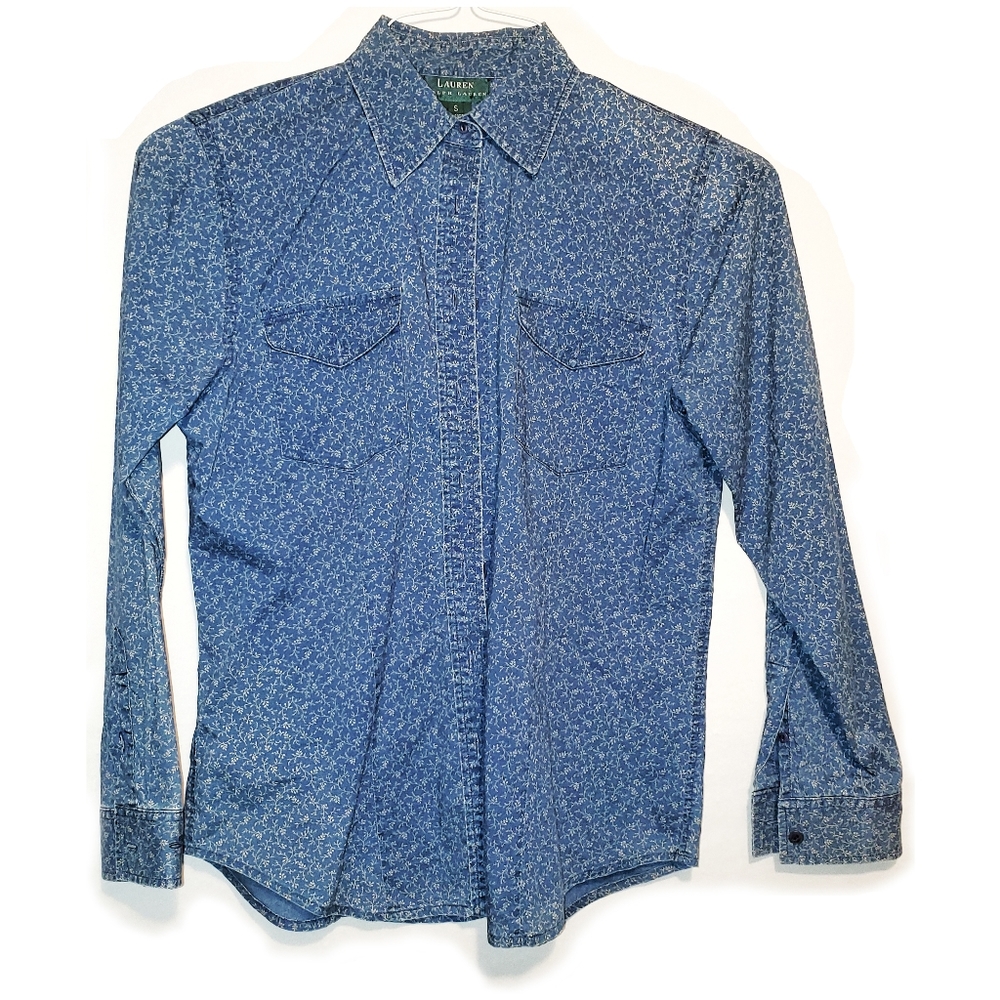 Lauren by Ralph Lauren denim floral button down